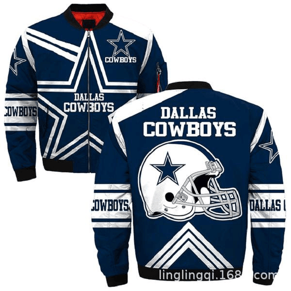 Dallas Cowboys Royal Blue Big Logo Unisex Bomber Jacket