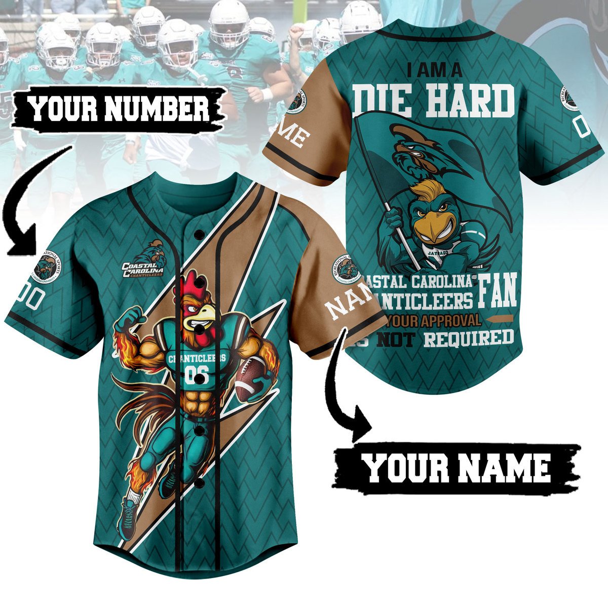 Merchcustom Coastal Carolina Chanticleers Baseball Jersey For Fans