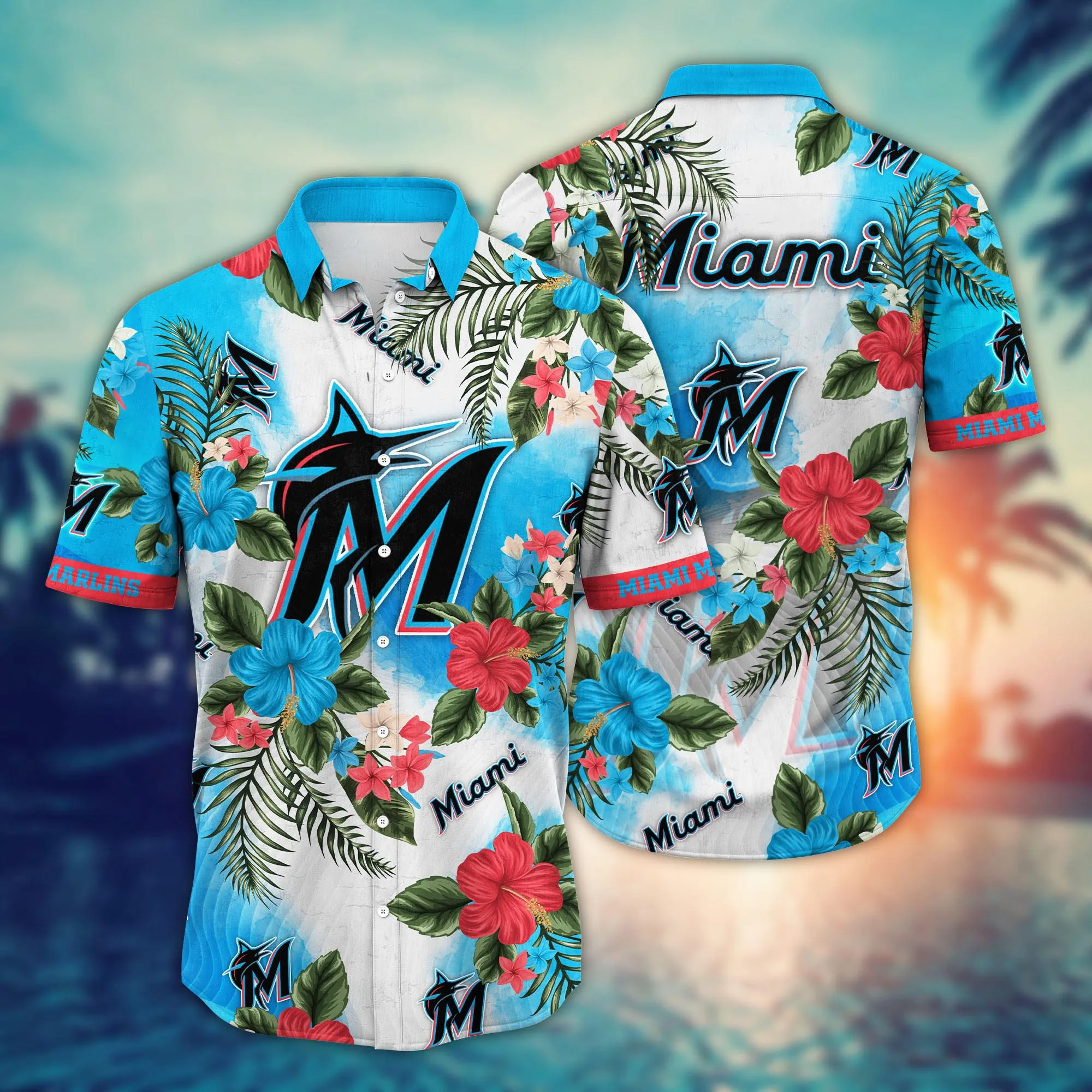 Miami Marlins Mlb Hawaiian Shirt Summer Campstime Aloha Shirt