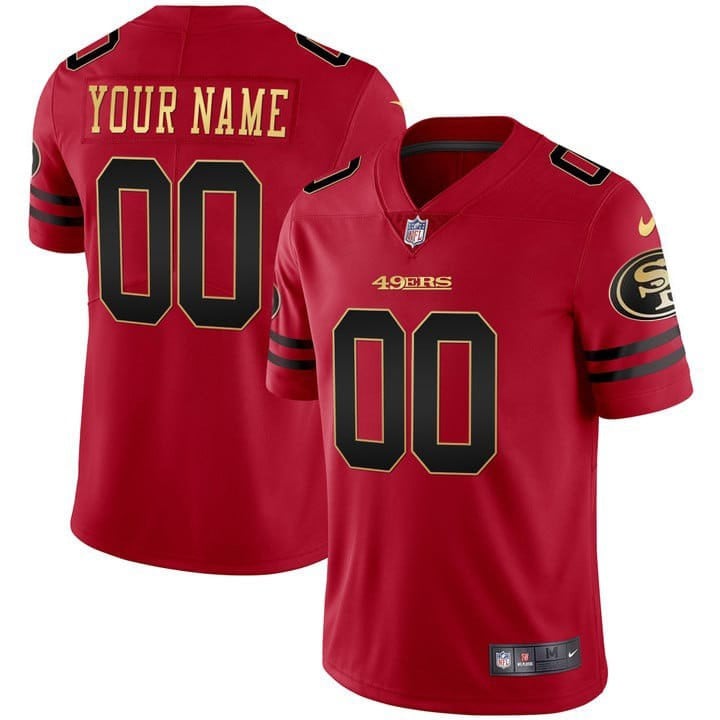 San Francisco 49ers Red Custom Jersey - Stitched