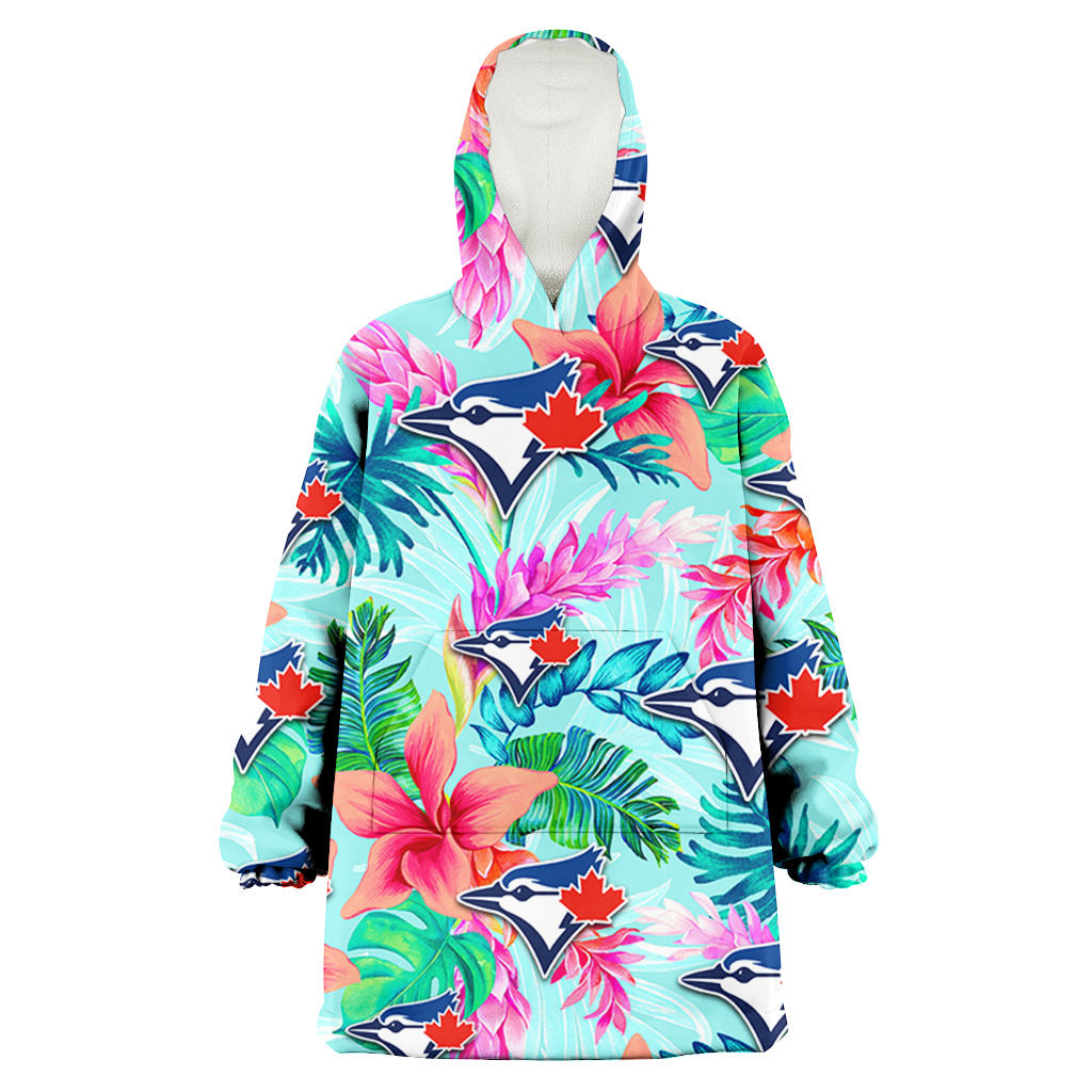 Toronto Blue Jays Coral Porcelain Flower Violet Orchid Light Blue Background 3D Printed Hoodie Blanket Snug Hoodie