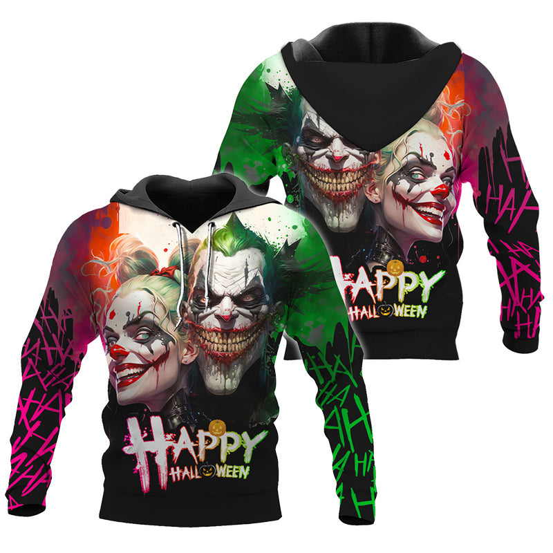 Joker And Harley Quinn Happy Halloween Hoodie & Zip Hoodie