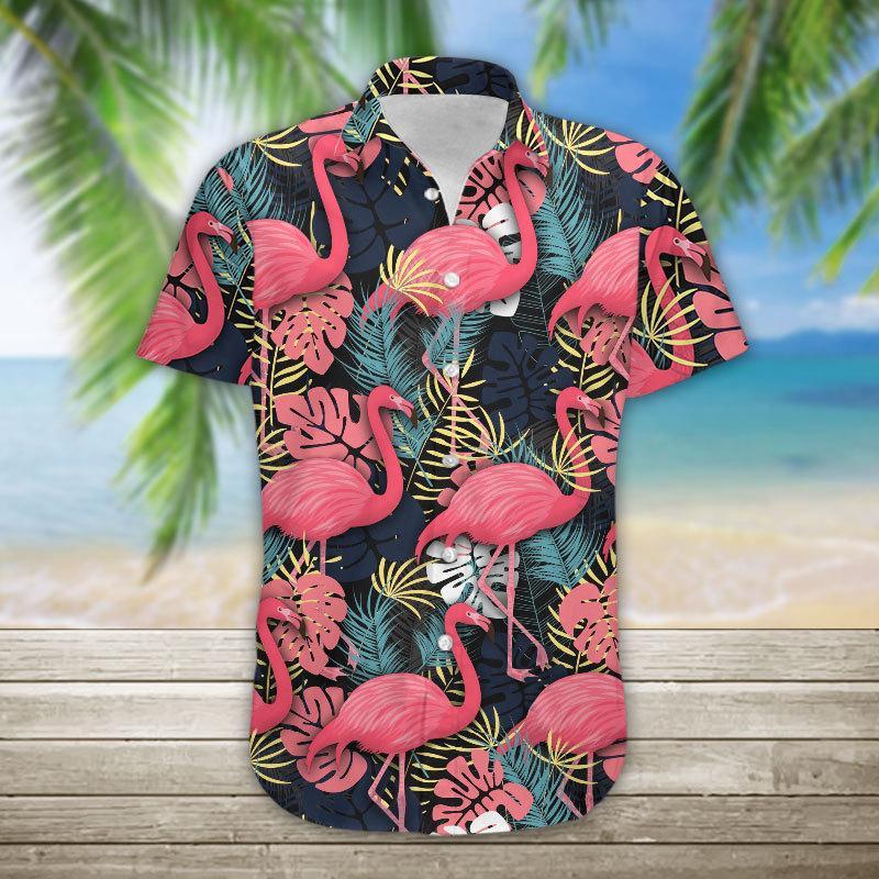 Flamingo Aloha Shirt Flamingo Pattern Tropical Hawaiian Shirt Flamingo Hawaii Shirt