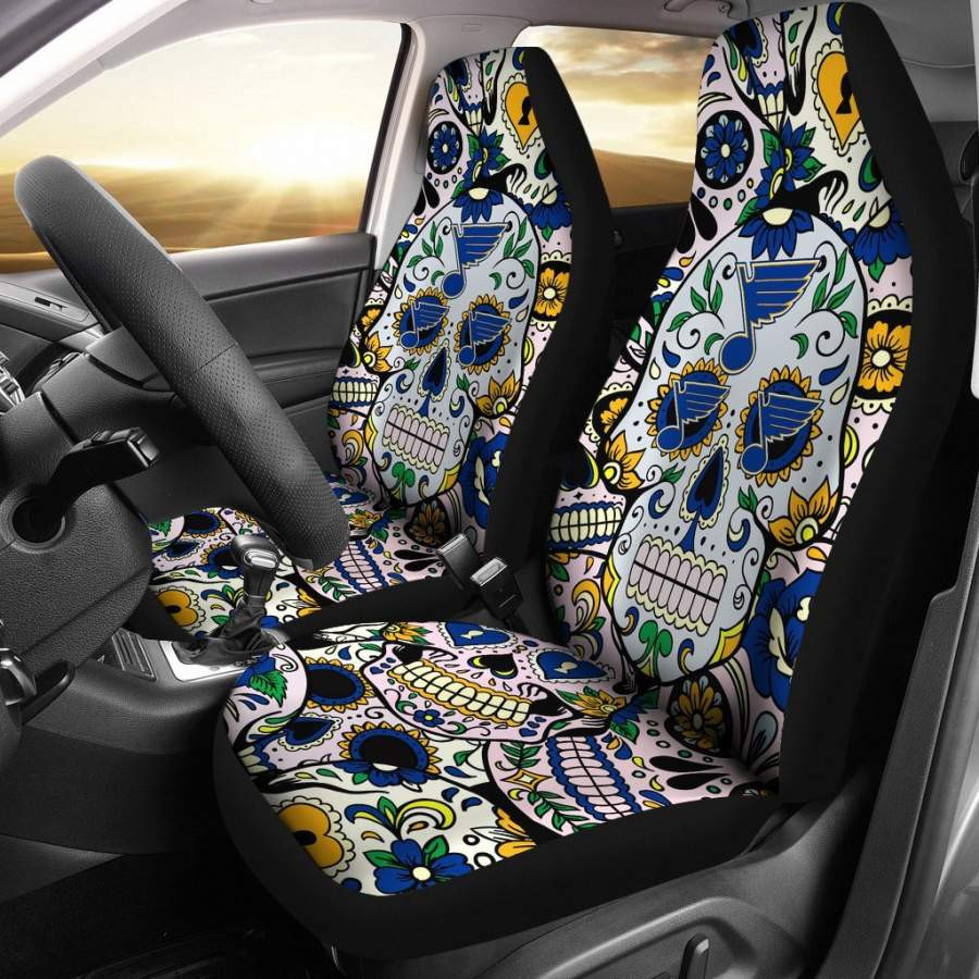 Party Skull St. Louis Blues Car Seat Covers CSC2882