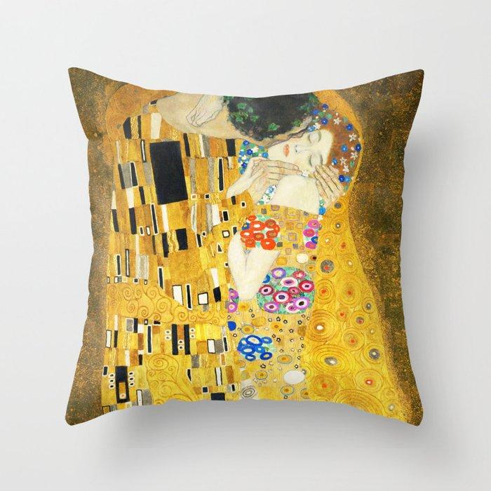 Gustav Klimt The Kiss Throw Pillow