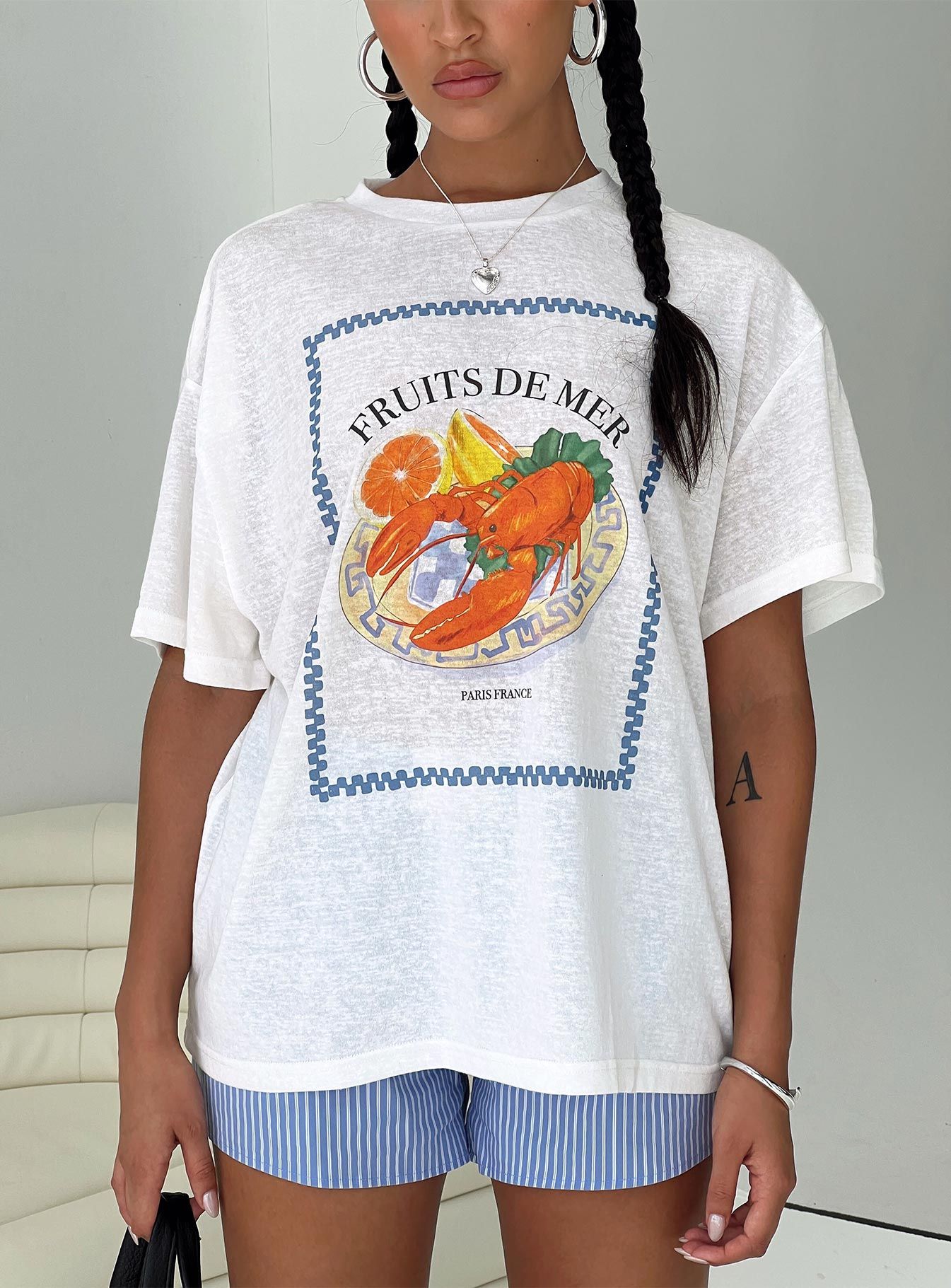 Shirt Ideas, Larry Lobster Tee White