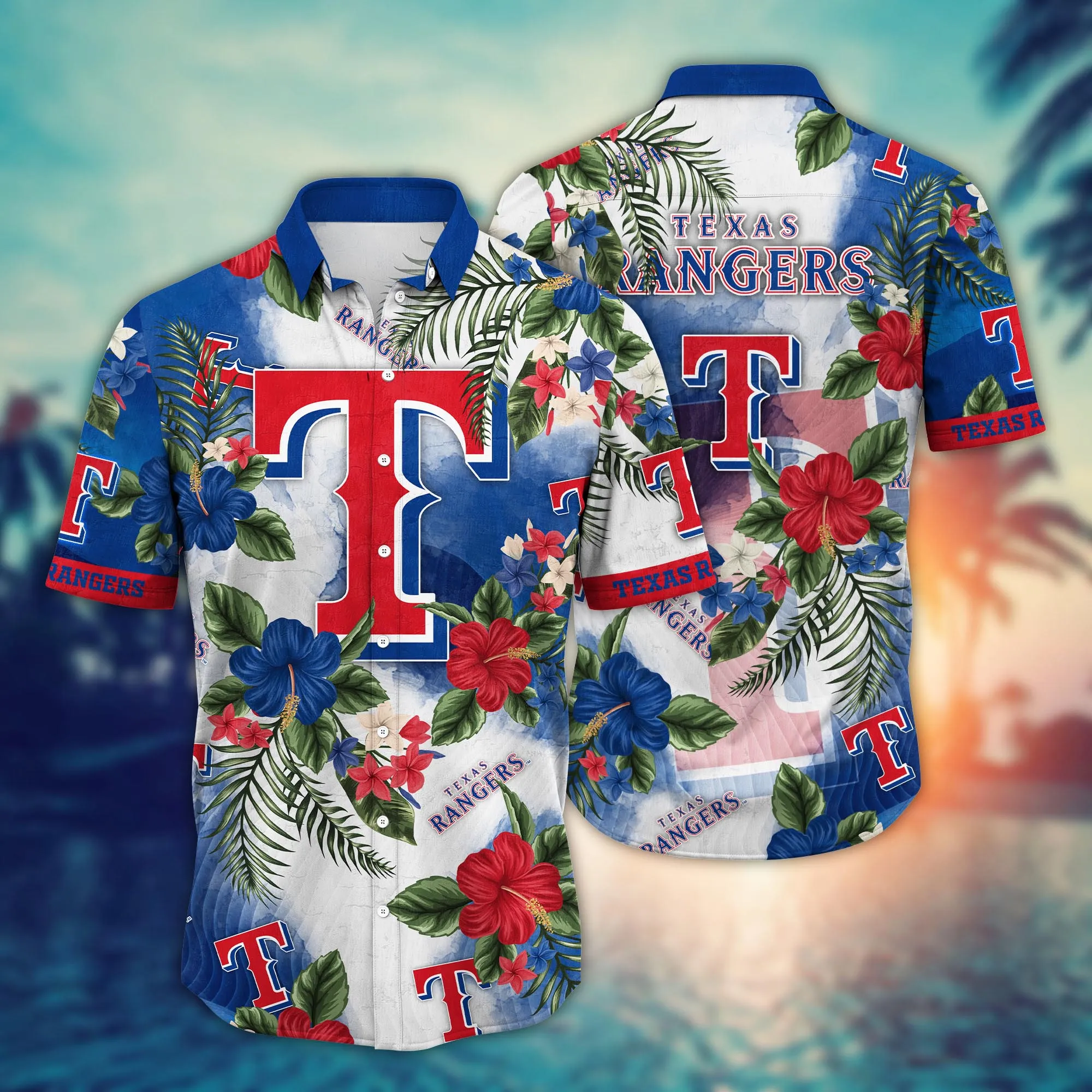 Texas Rangers Mlb Hawaiian Shirt Vacationtime Aloha Shirt