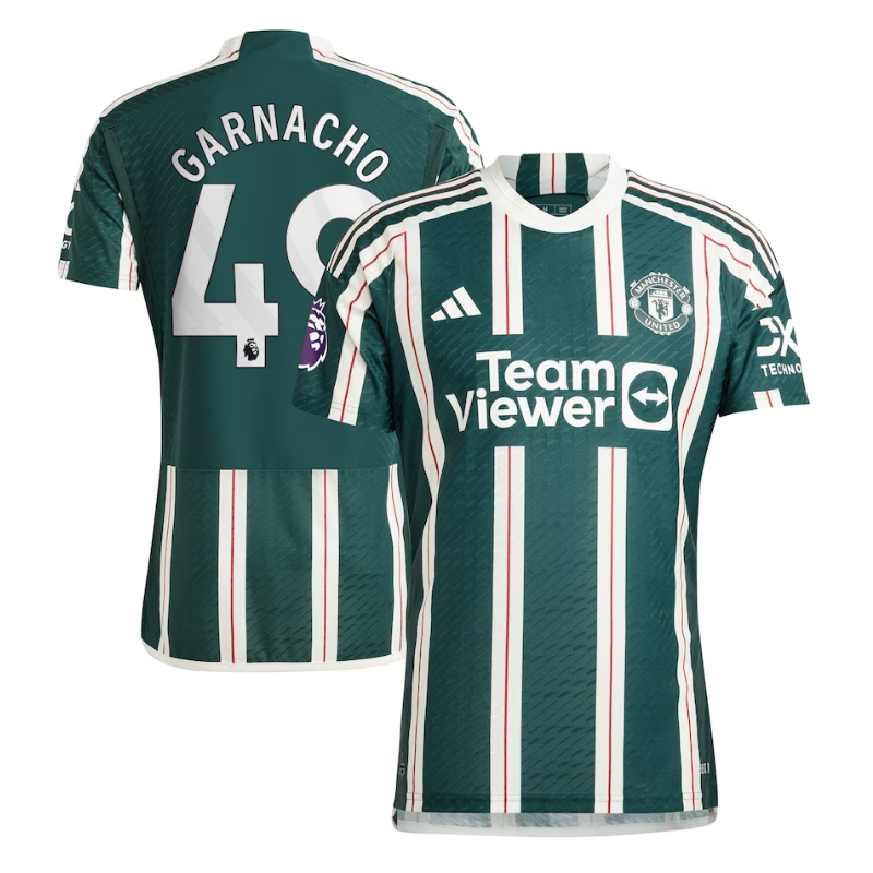 Alejandro Garnacho Manchester United Adidas 2023/24 Away Player Jersey – Green