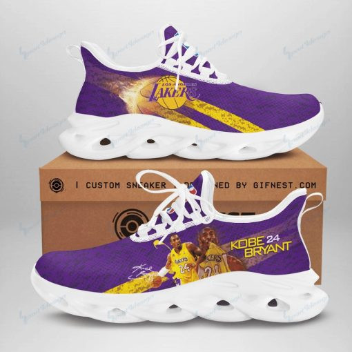 Los Angeles Lakers Purple Gold Kobe Bryant 3D Max Soul Sneaker Shoes