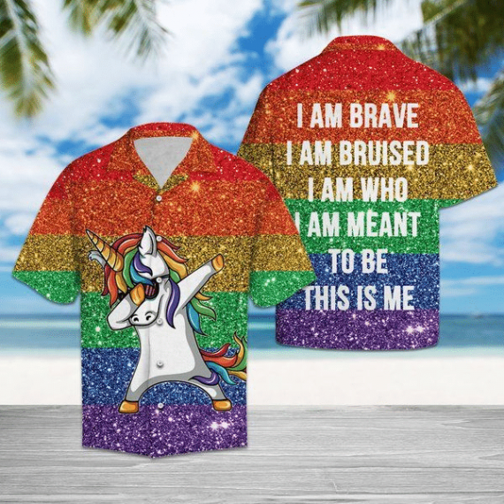 Unicorn Lgbt I Am Brave Hawaiian Shirt