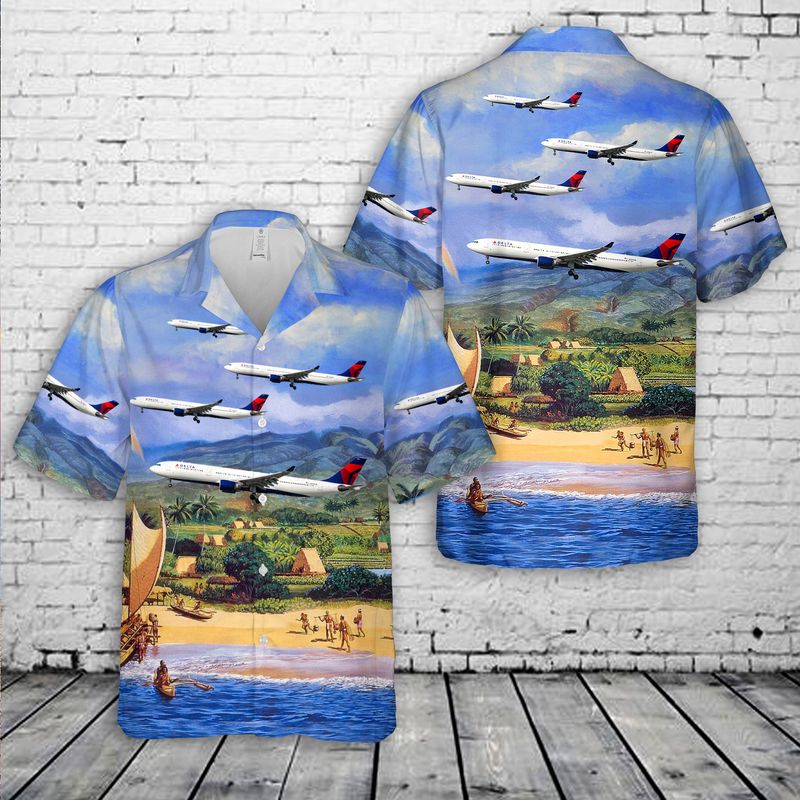 Delta Air Lines Airbus A330-323 Hawaiian Shirt