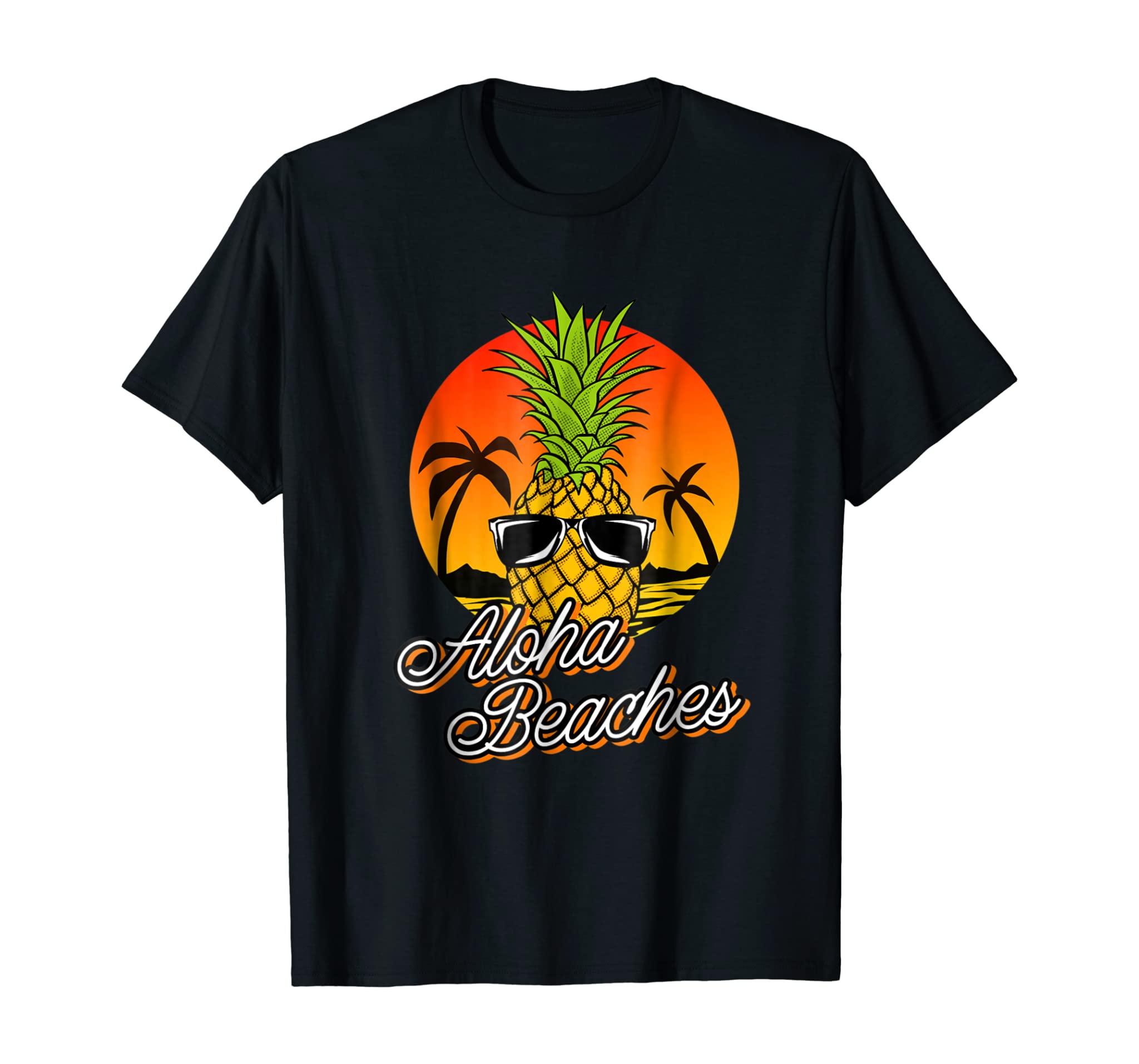 Aloha Beaches Pineapple Cool Vintage Hawaiian Summer T-Shirt