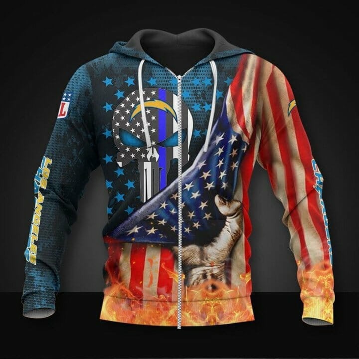 Sport-Team Los Angeles Chargers American Flag Pullover Hoodie & Zip Up Hoodie V2 Aop Shirt