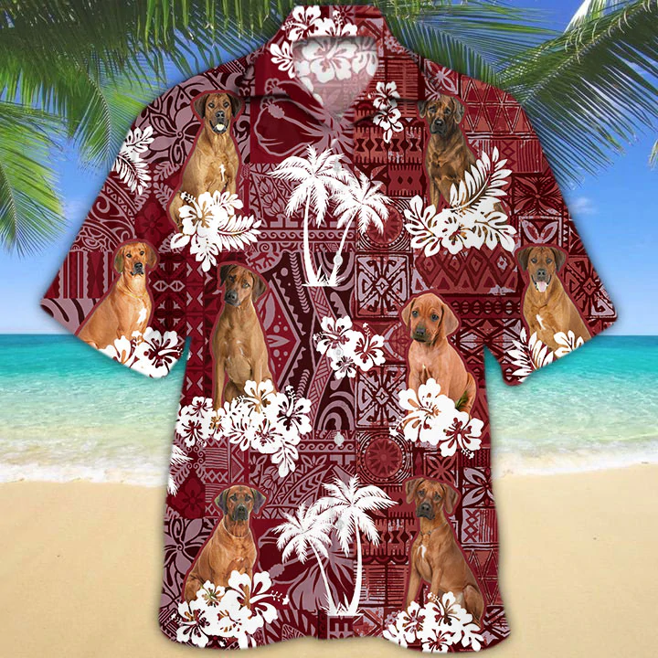 Rhodesian Ridgeback Hawaiian Shirt, Gift For Dog Lover Shirts, Men’S Hawaiian Shirt, Summer Hawaiian Aloha Shirt