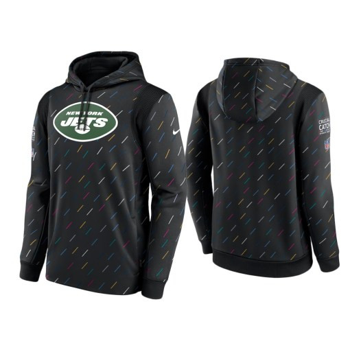 Men’S New York Jets 2021 Crucial Catch Charcoal Therma Pullover Hoodie New York Jets Charcoal Hoodie