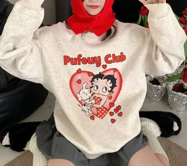 Pufouy Club Betty Boop Valentine Sweater Shirt Outfit