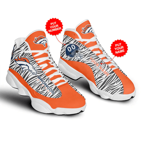 Personalized Denver Broncos NFL American Football Custom Name Air Jordan 13 Shoes JD13 V2740