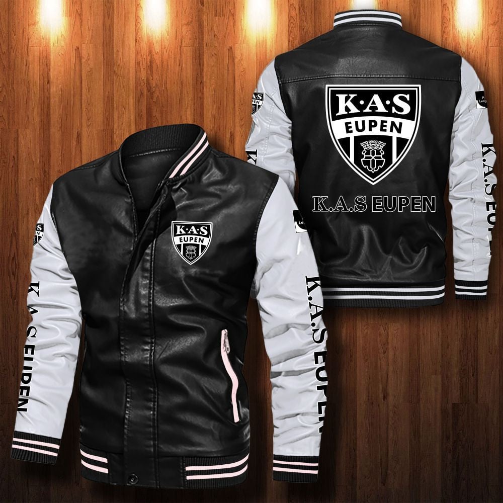 K.A.S. Eupen Leather Varsity Jacket Bomber Coat