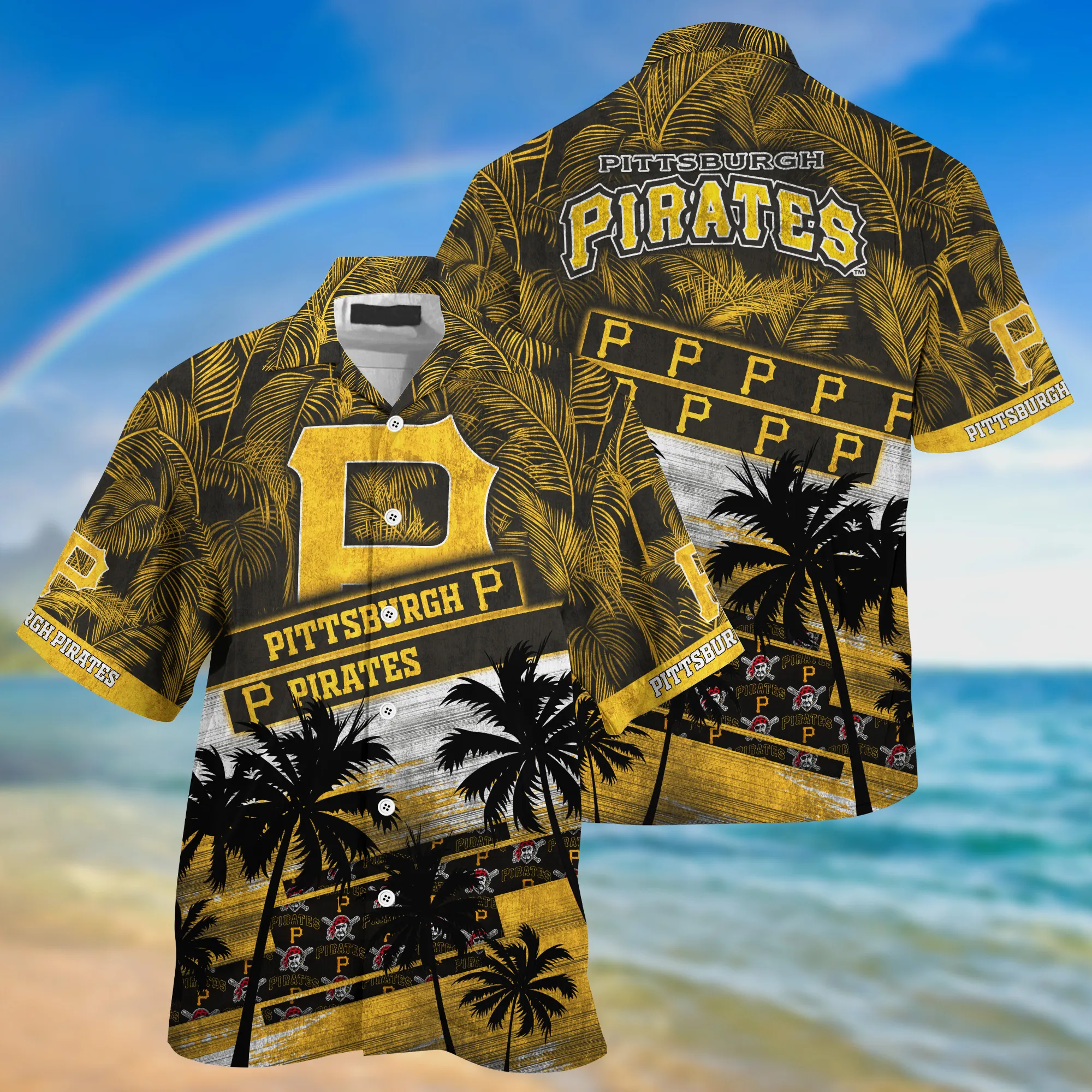 Pittsburgh Pirates Mlb Palm Tree Pattern Hawaii Shirt For Sports Fans Unisex Sport Hawaii Shirt