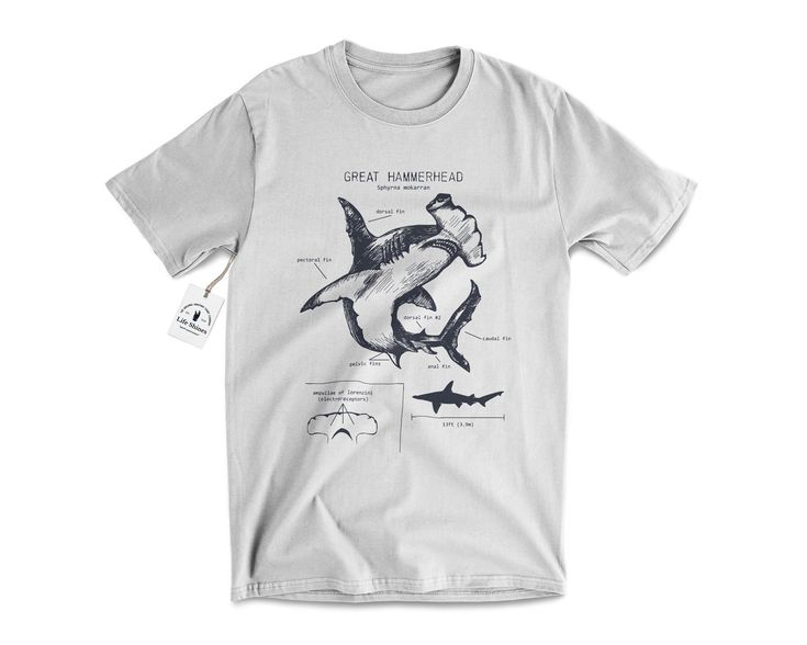 Great Hammerhead Anatomy T Shirt, Ha &hellip;