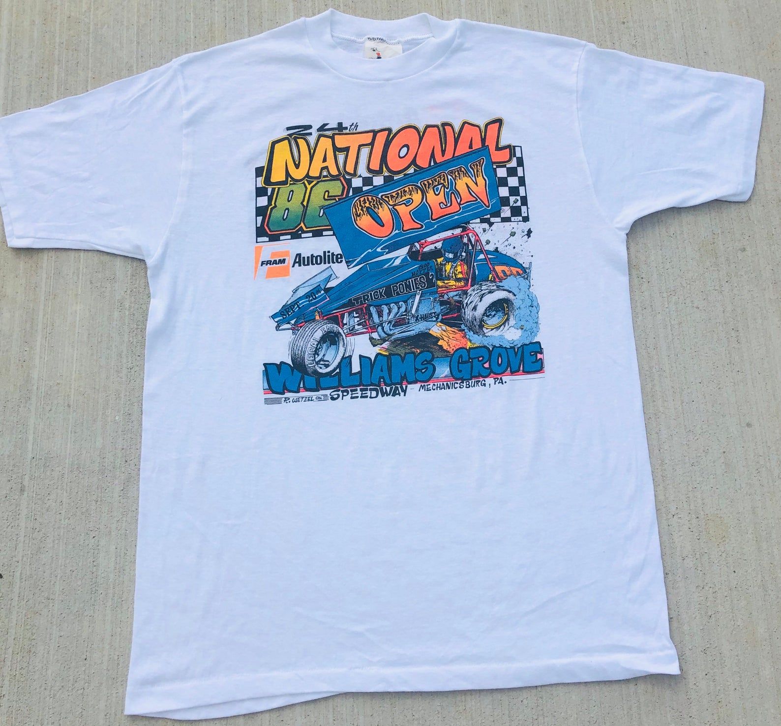 Vintage 1986 Deadstock Williams Grove 24Th Annual National Open Event Tee –