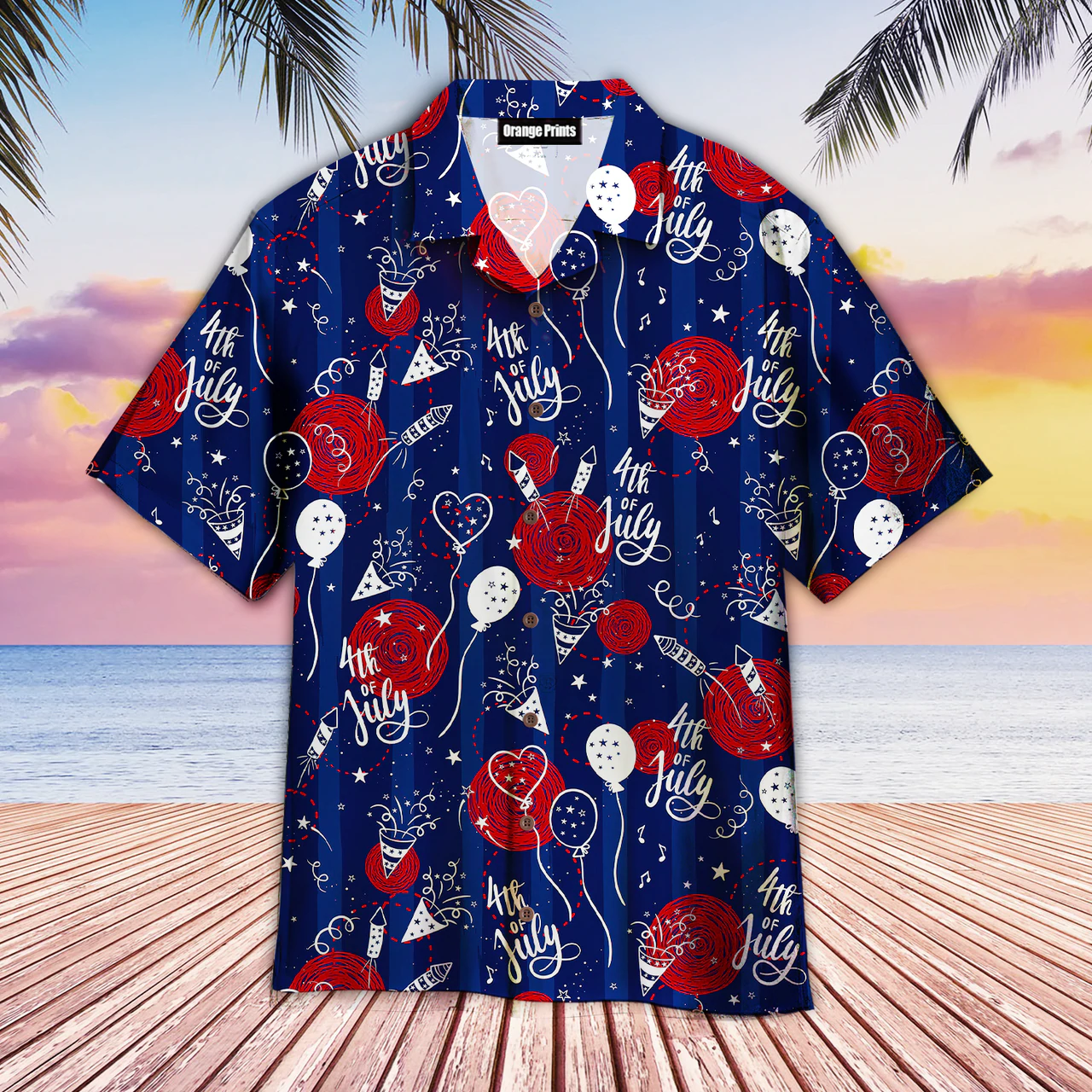 4Th Of July Party Seamless Hawaiian Shirt, For Men & Women