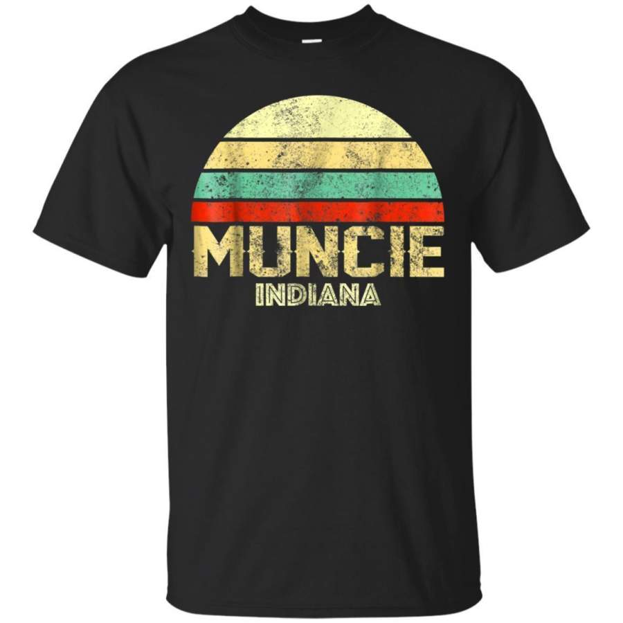 AGR Muncie In Indiana Vintage Retro Sunset Tee T Shirt Jaq T-shirt