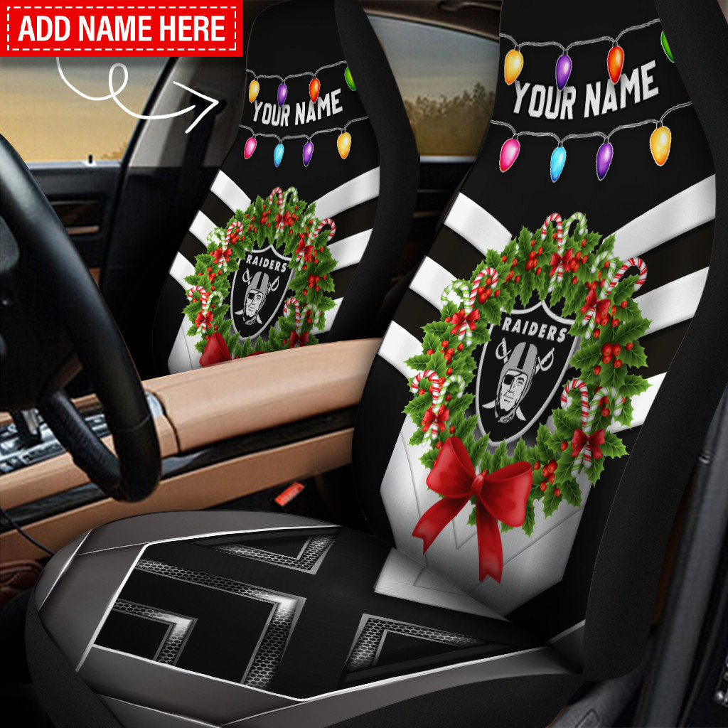 Las Vegas Raiders Personalized Car Seat Cover Set CSC8028