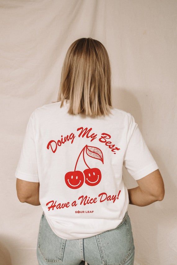 Doing My Best Smiley Face Cherry T-S &hellip;