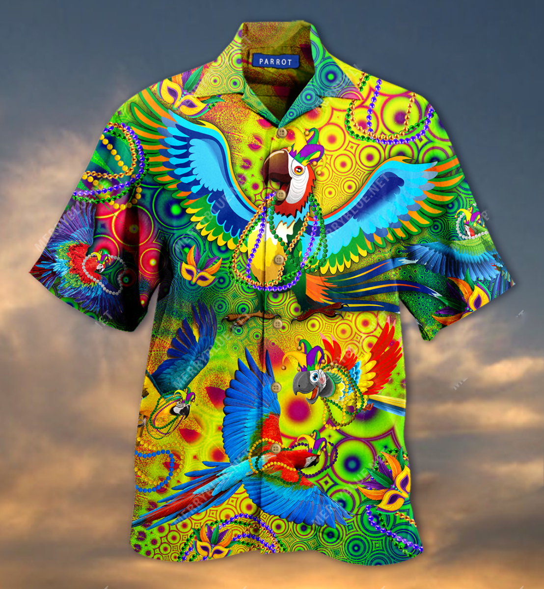 Parrot Mardi Gras Hawaiian Shirt For Parrot Lovers