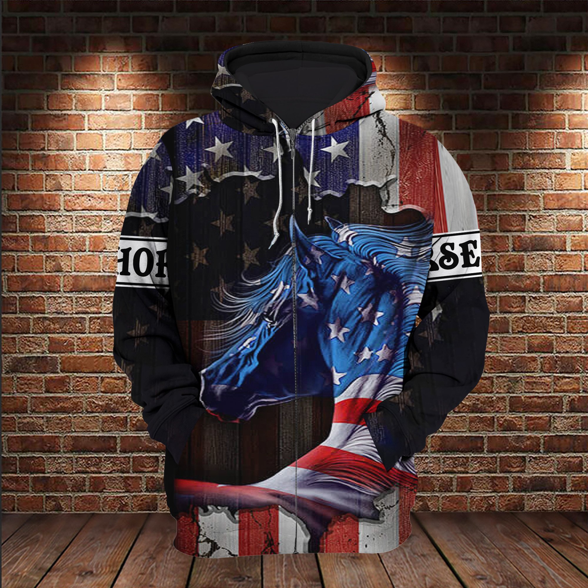 Horse American Flag 3D All Over For …