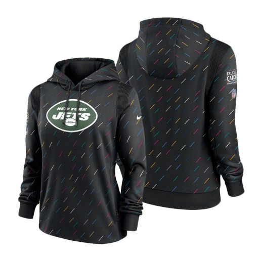 Women’S New York Jets Anthracite 2021 Crucial Catch Therma Pullover Hoodie