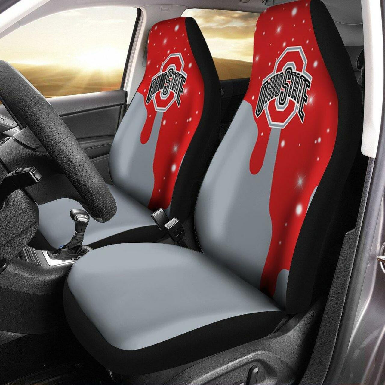 Ohio State Buckeyes Gray Car Seat Cover Set CSC8730