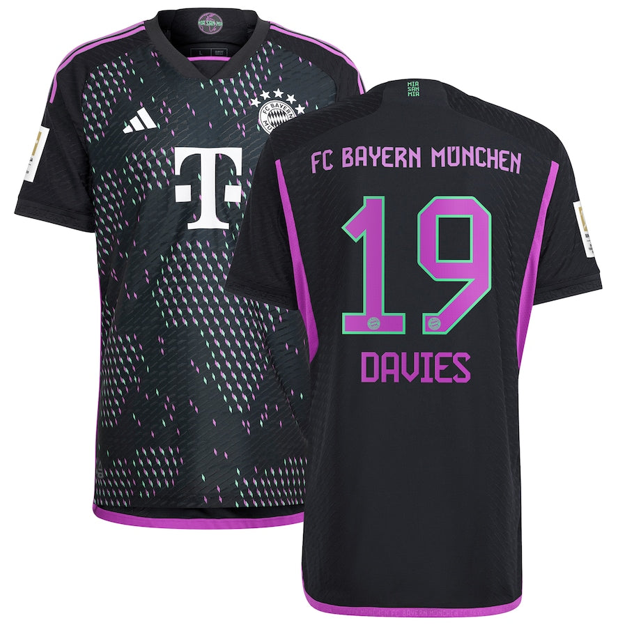 Alphonso Davies Bayern Munich Adidas 2023/24 Away  Player Jersey – Black