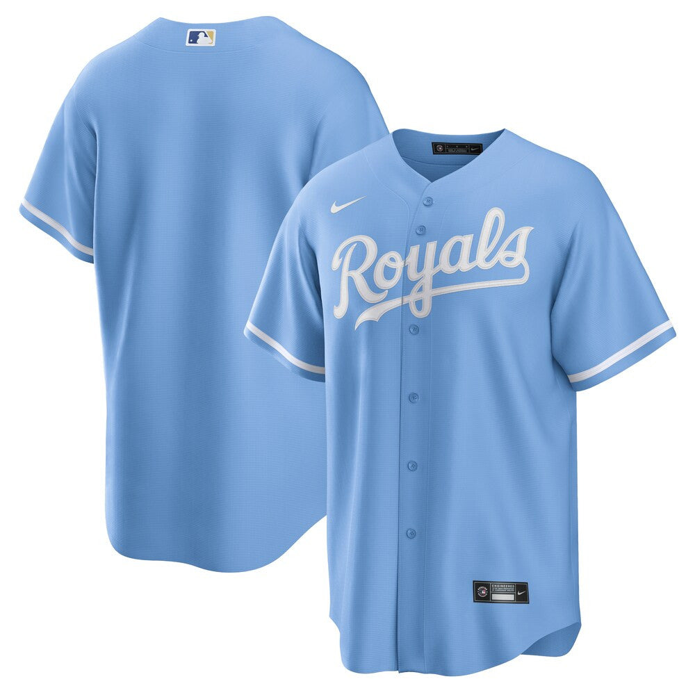 Men’S Kansas City Royals Nike Light Blue Alternate Replica Team Logo Jersey