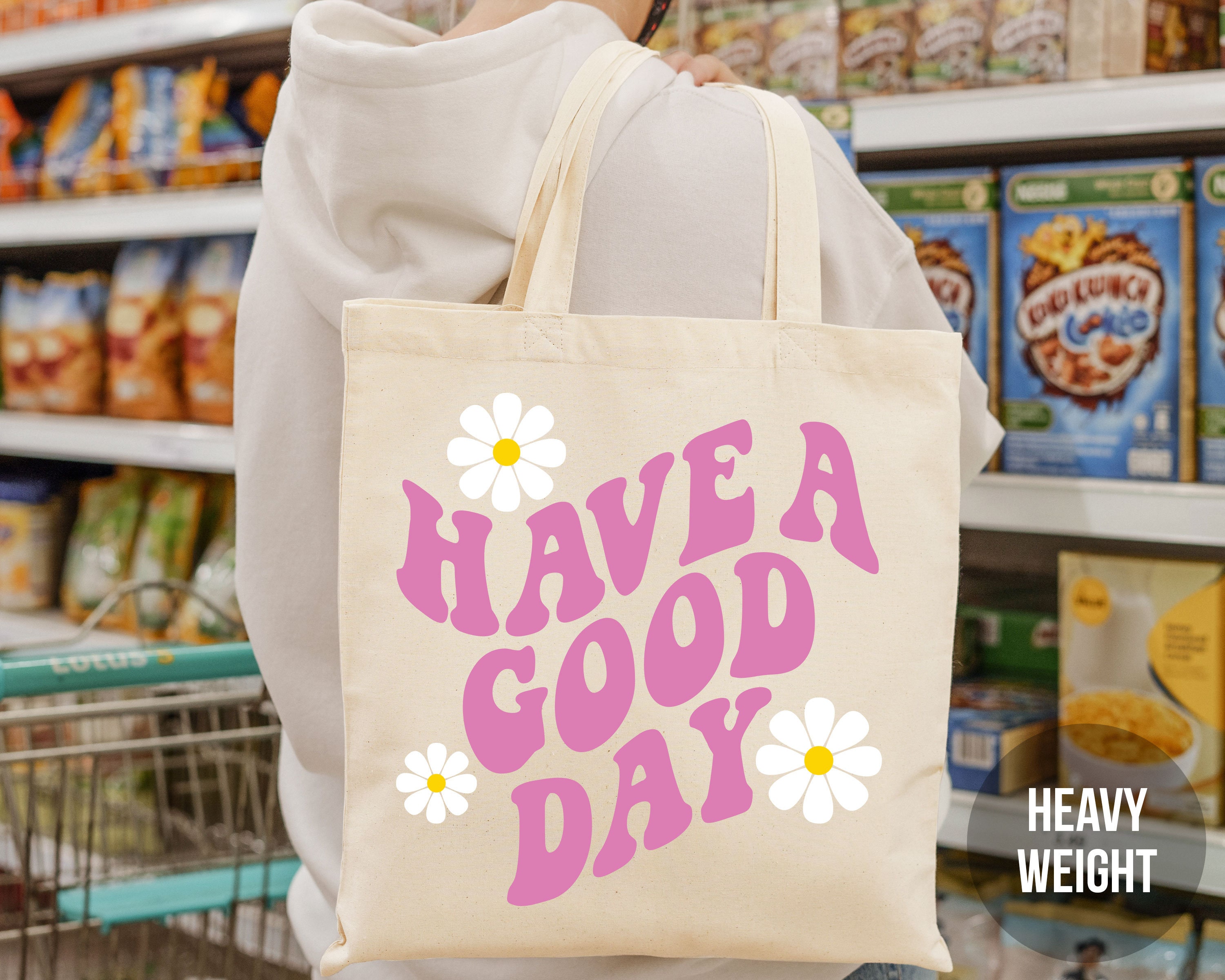 Have A Good Day Tote Bag Trendy Tote Bag Preppy Aesthetic Tote Bag Cute Canvas Tote Bag Cloth Bag Positive Tote Bag Retro Tote Bag