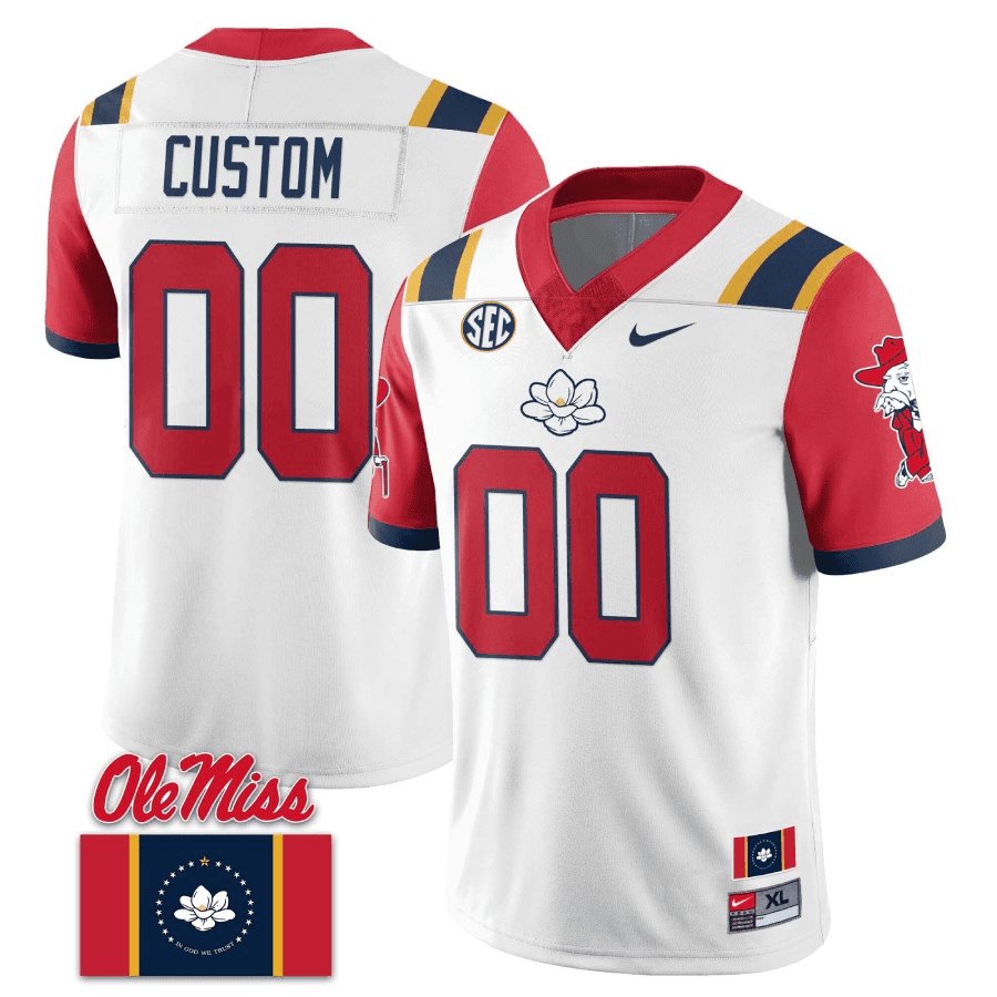 Ole Miss Rebels 2023 Mississippi State Flag Custom Jersey V2 – All ...