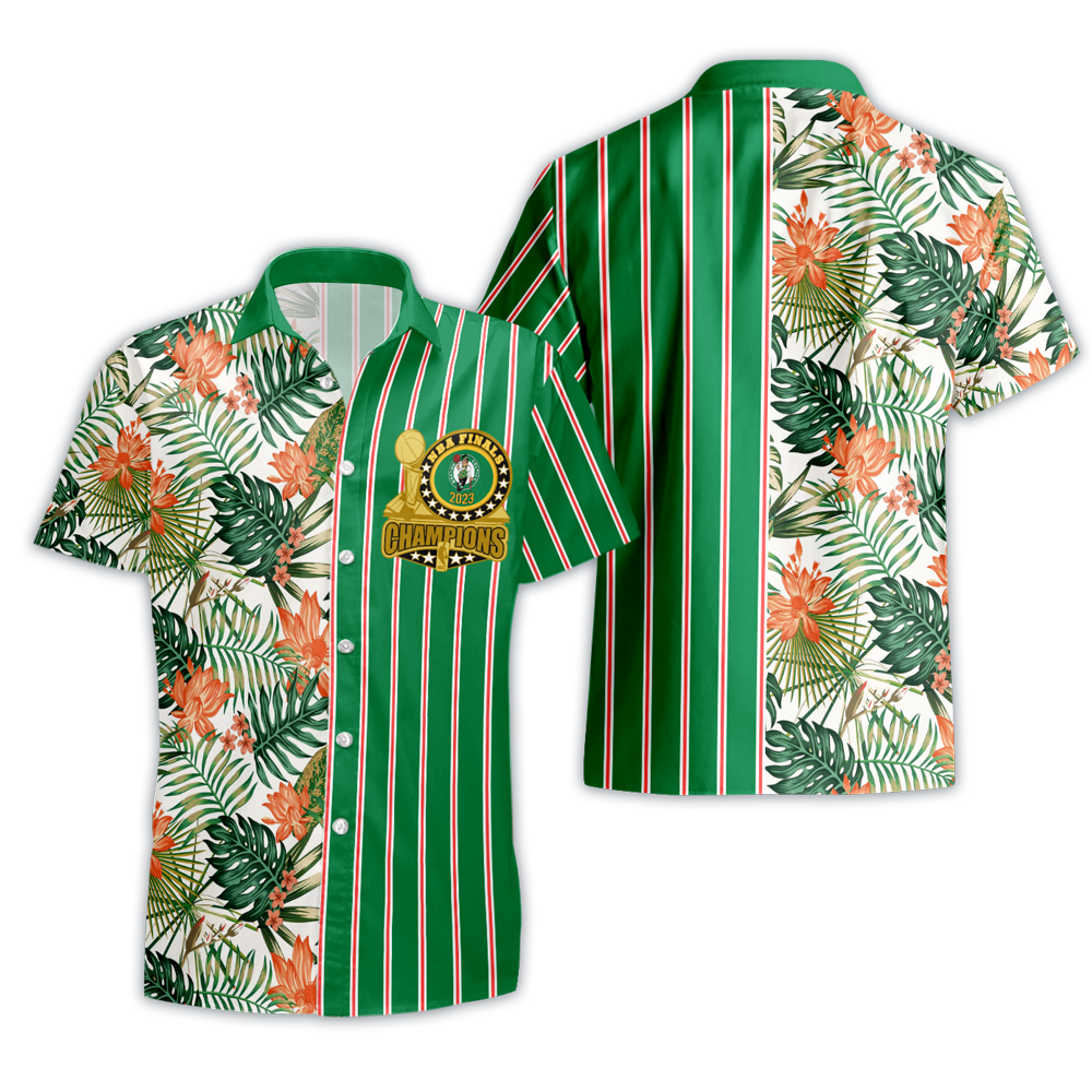Boston Celtics Nba Champions Pattern Print Hawaiian Shirt