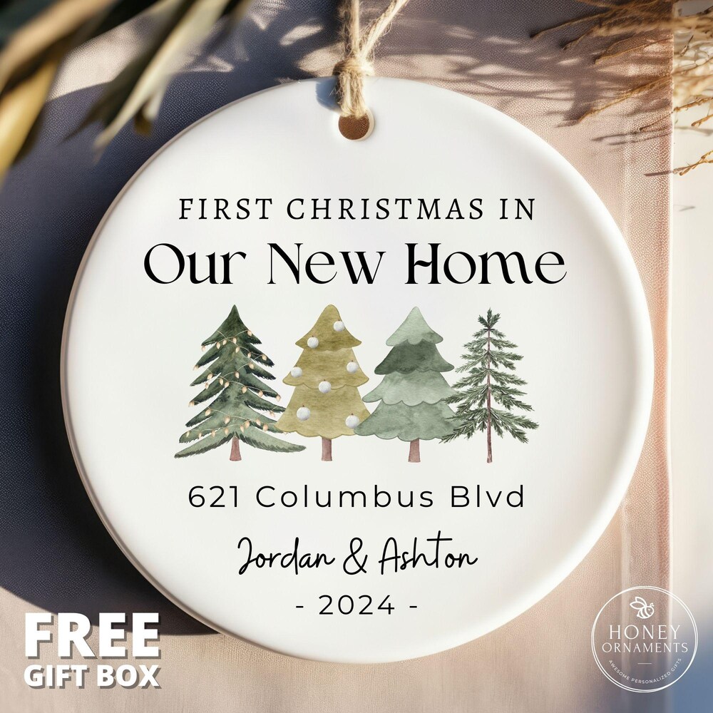 First Christmas In Our New Home Christmas Ornaments, Personalized Our New House Ornament, 2024 New Home Ornament, Our First Home Keepsake Hoodiehome Store Realtorgift