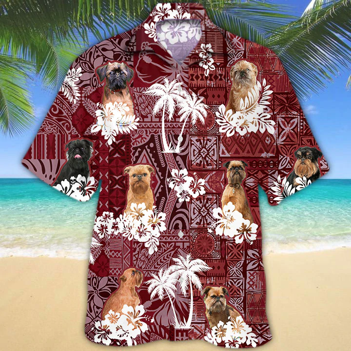 Brussels Griffon Red Hawaiian Shirt, Gift For Dog Lover Shirts, Animal Summer Shirts, Hawaiian Shirt Men