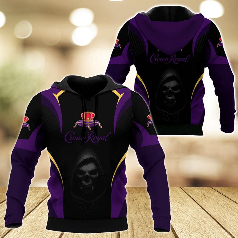 Black Skull Crown Royal Whisky Hoodie & Zip Hoodie