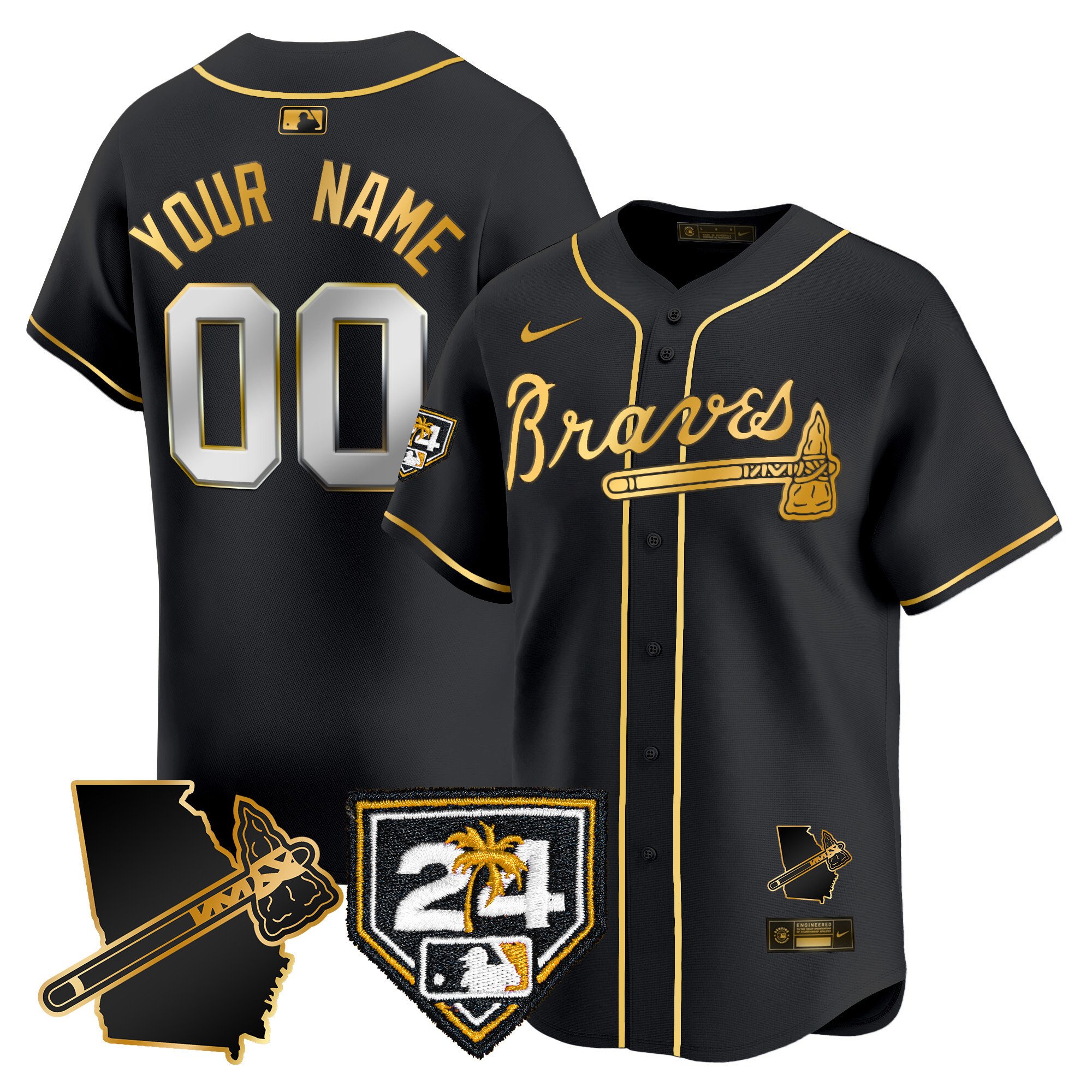 Atlanta Braves 2024 Spring Training & Georgia Patch Vapor Premier Limited Custom Jersey – All Stitched