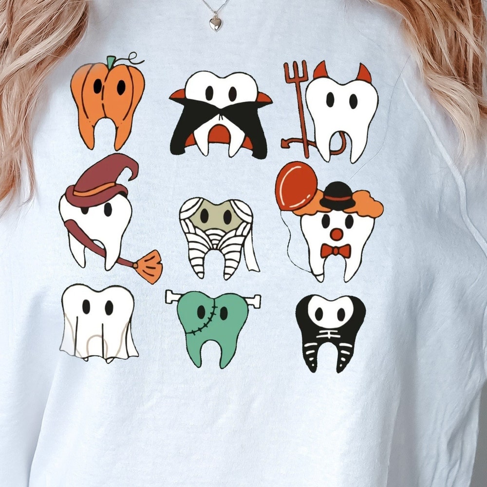 Spooky Halloween Dentist Shirt, Dental Halloween Shirts, Matching Halloween Dental T-Shirts, Dental Cute Sweatshirts, Dental Office T-Shirt  Ideas By BrunomarugsShop