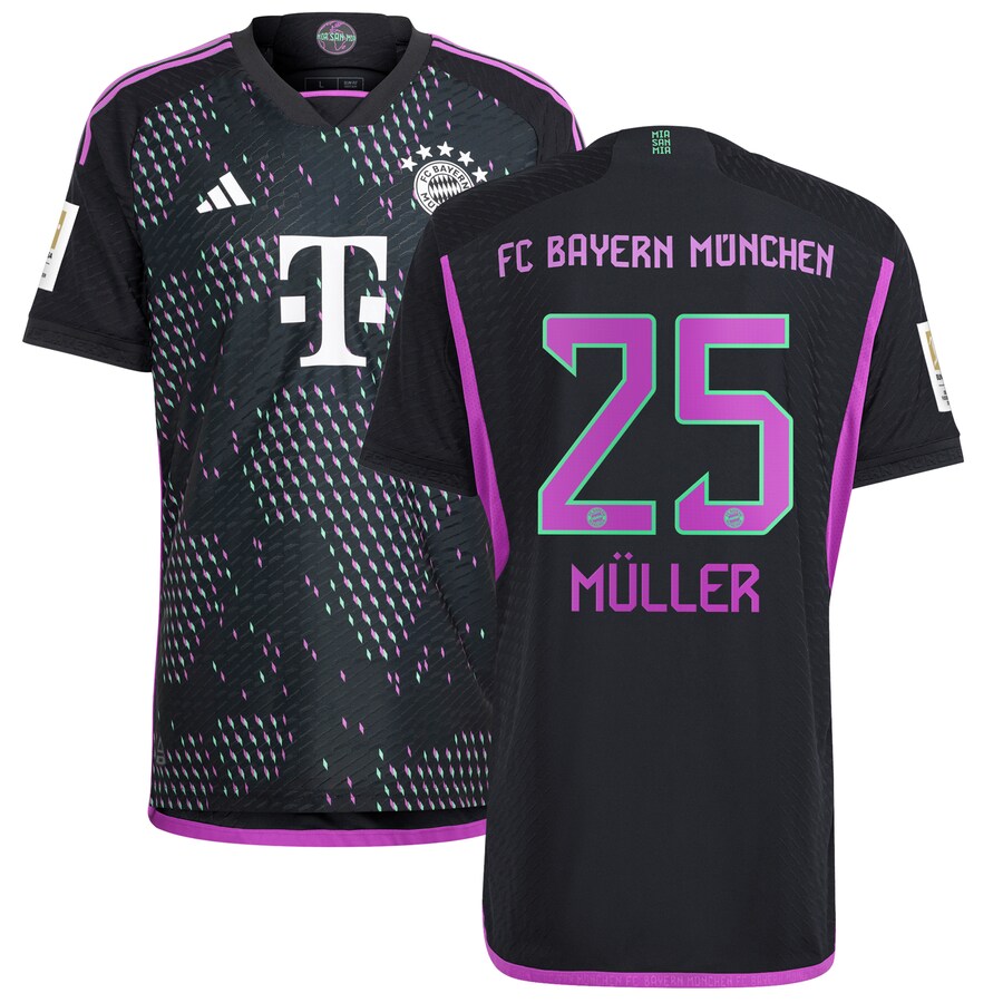 Thomas Müller Bayern Munich Adidas 2023/24 Away Player Jersey – Black