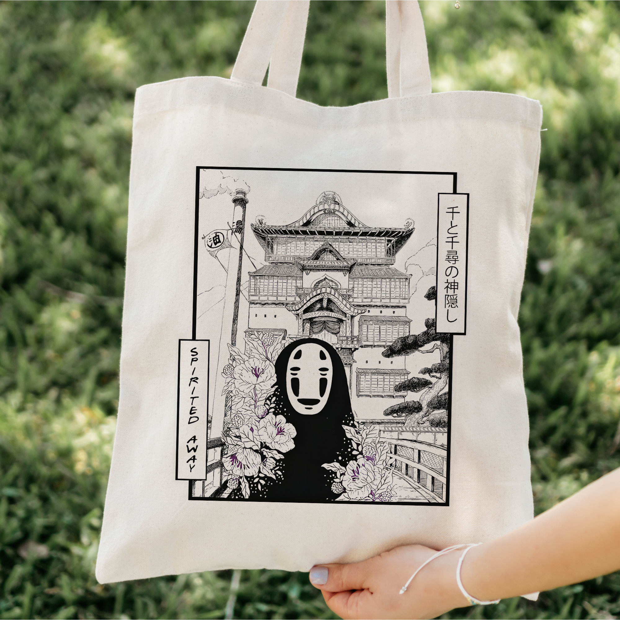 Spirited Away Inspired Cotton Canvas Tote Bag