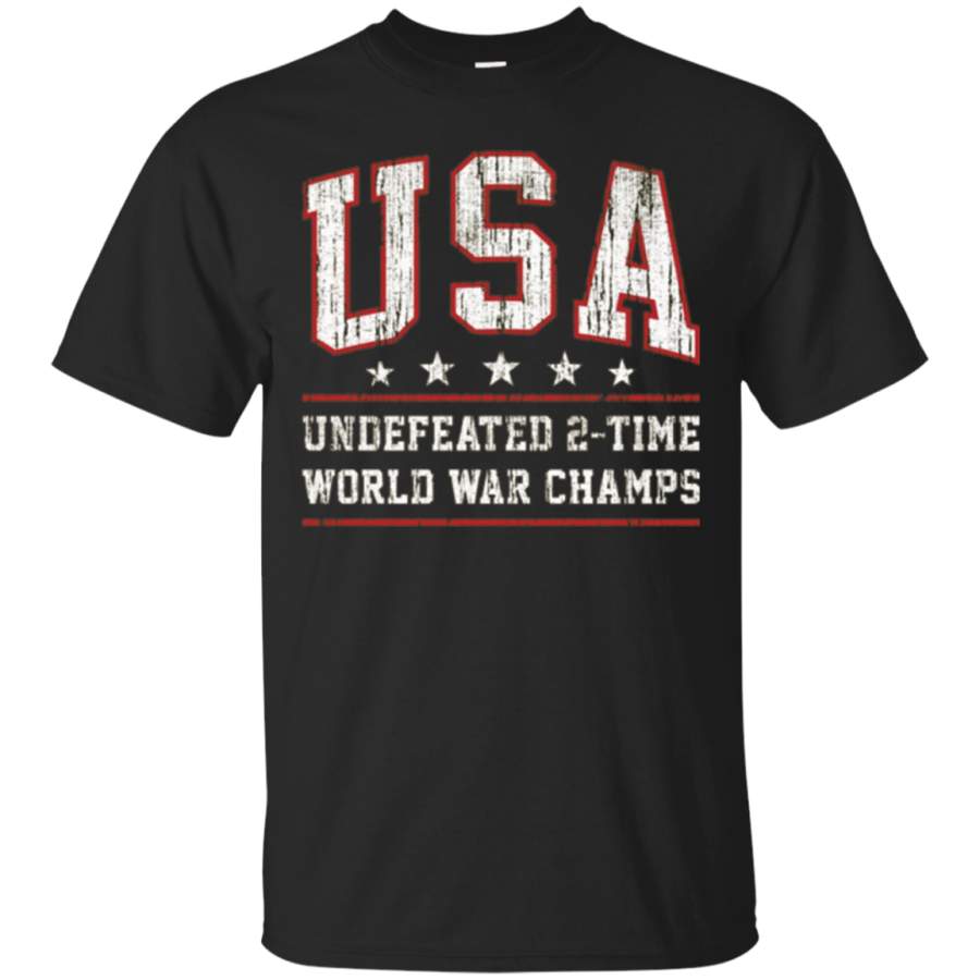 AGR Vintage USA Undefeated 2-Time World War Champs T-Shirt