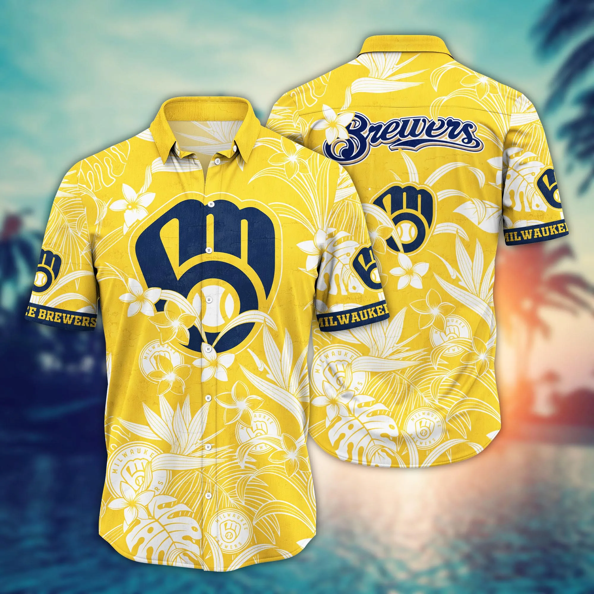 Milwaukee Brewers Mlb Hawaiian Shirt Sun-Soakedtime Aloha Shirt