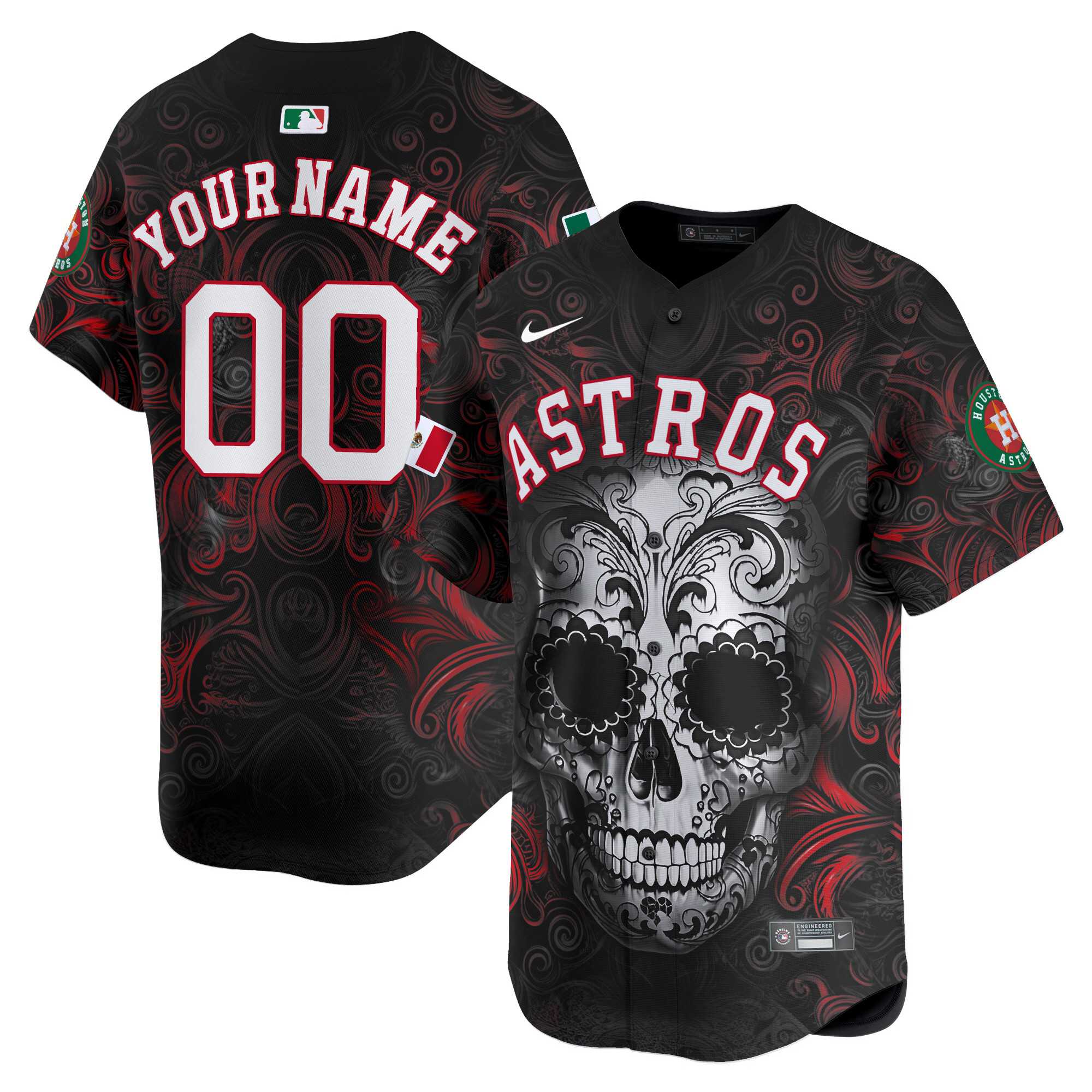 Astros Mexico Dia De Los Muertos Vapor Premier Limited Custom Jersey – Printed