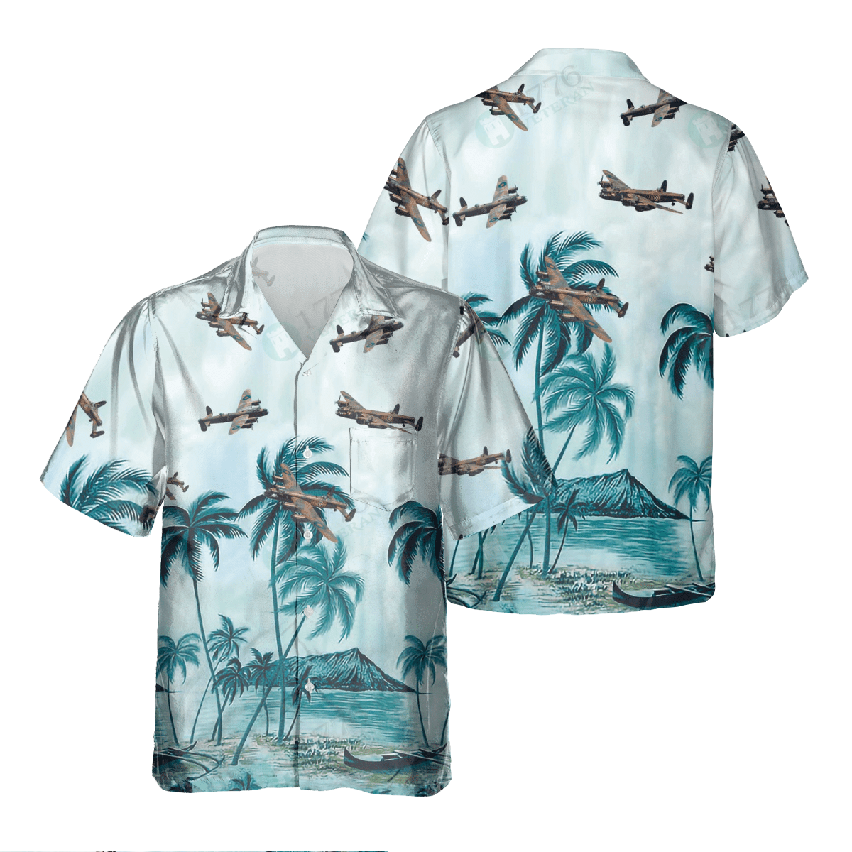 Avro Lancaster Pocket Hawaiian Shirt, Hawaiian Shirt For Men Dad Veteran, Patriot Day