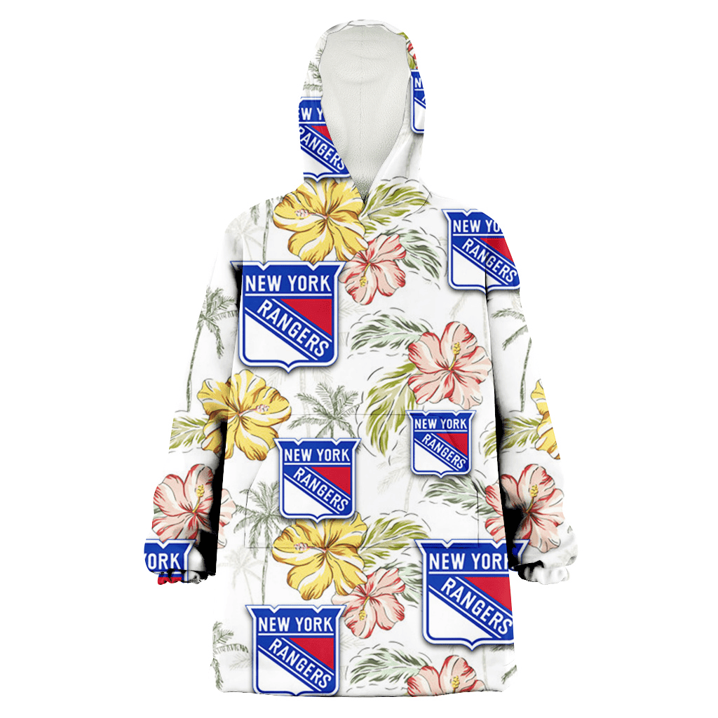 New York Rangers Sketch Red Yellow Coconut Tree White Background 3D Printed Hoodie Blanket Snug Hoodie